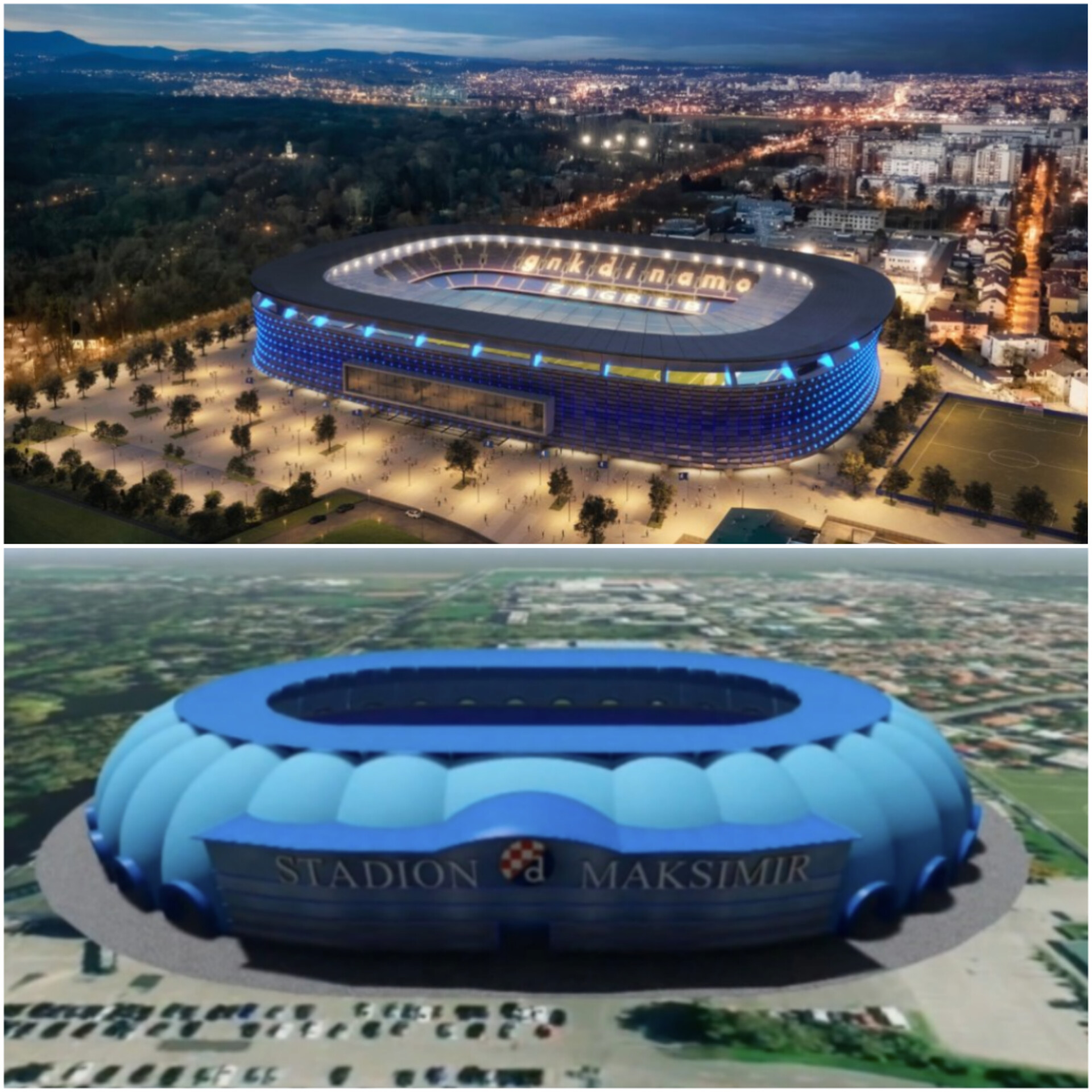 dva modela stadiona Maksimir