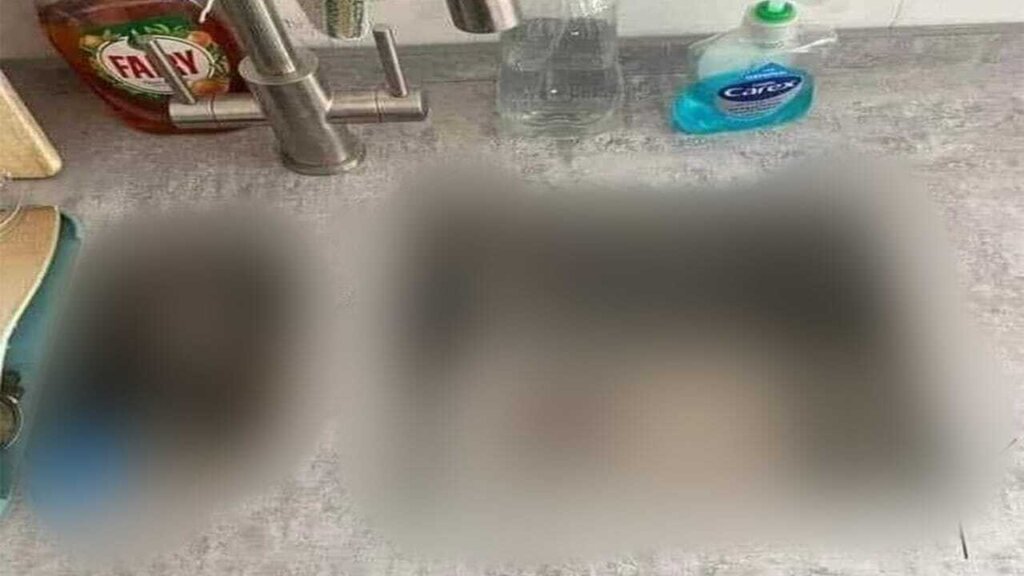 Probušena radna ploča i sudoper blur