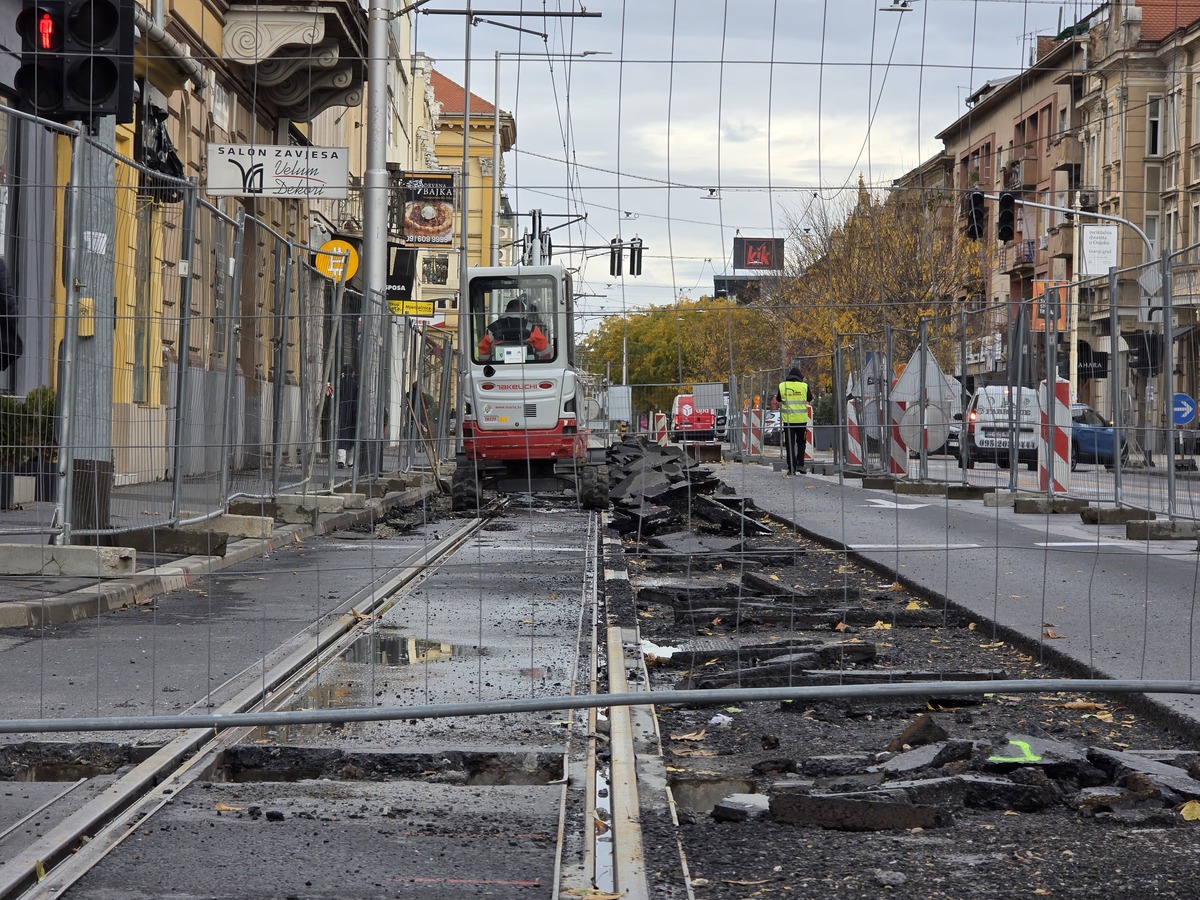 popravak, tramvajska pruga Osijek
