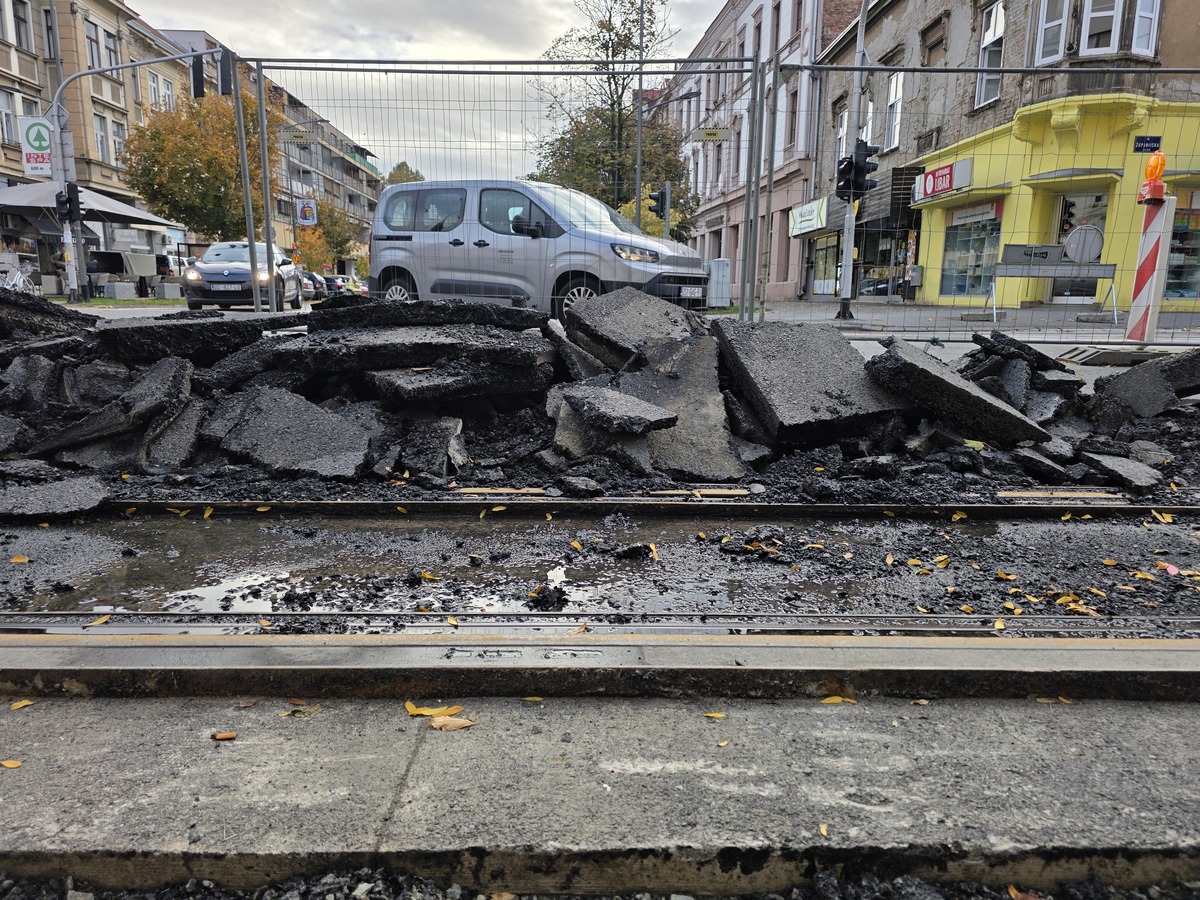 popravak, tramvajska pruga Osijek