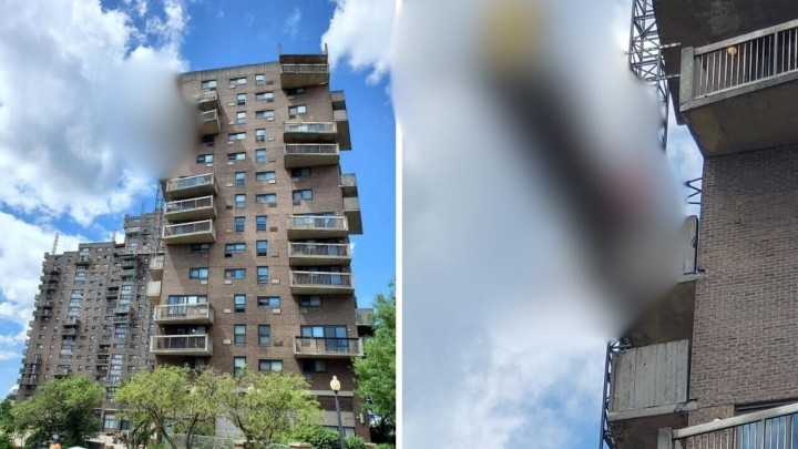 Foto: WC postavljen samo za najhrabrije na gradilištu