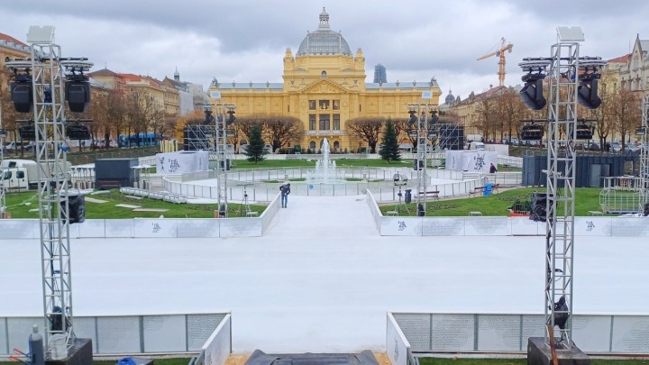 Bauštelska reportaža: Klizalište na Tomislavcu gradilo se tjednima, ledenu idilu nije omela ni južina