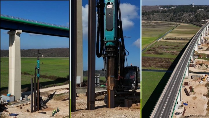 Gradilište mosta iz zraka: Na posao 'stigao' i novi stroj koji radi na istarskom mega projektu