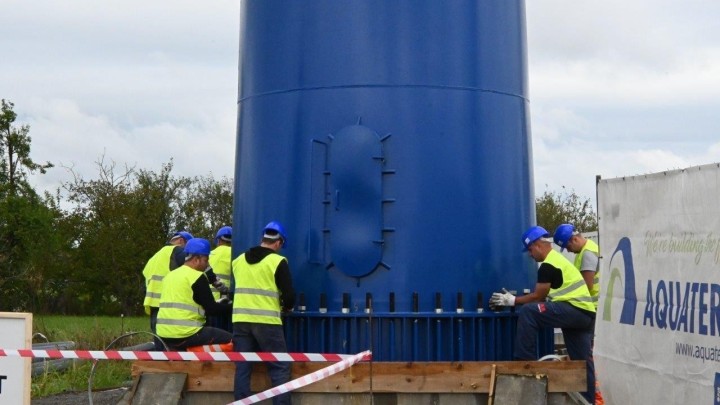 Foto: Pogledajte podizanje vodotornja Dubrava teškog 57 tona