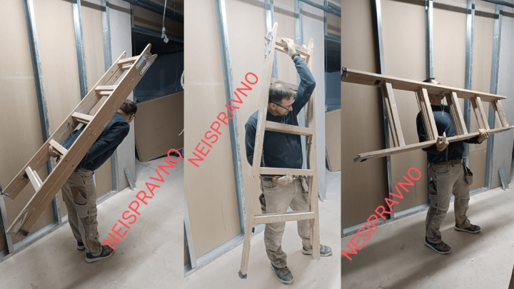 [Fotogalerija] Za početnike: Kako se ispravno nose ljestve na gradilištu?