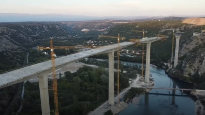 [VIDEO] Napreduju radovi na mostu Počitelj: U sklopu koridora koji će povezati Budimpeštu s Jadranom