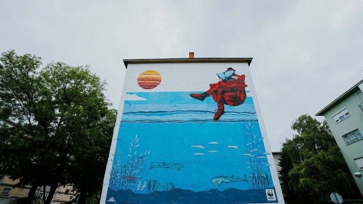 [VIDEO] Pogledajte kako je nastajao mural kojim se u jednom zagrebačkom kvartu oživjelo more