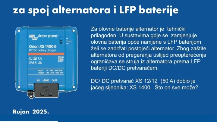 DC/DC pretvarač Orion XS 1400 za spoj alternatora i LFP baterije