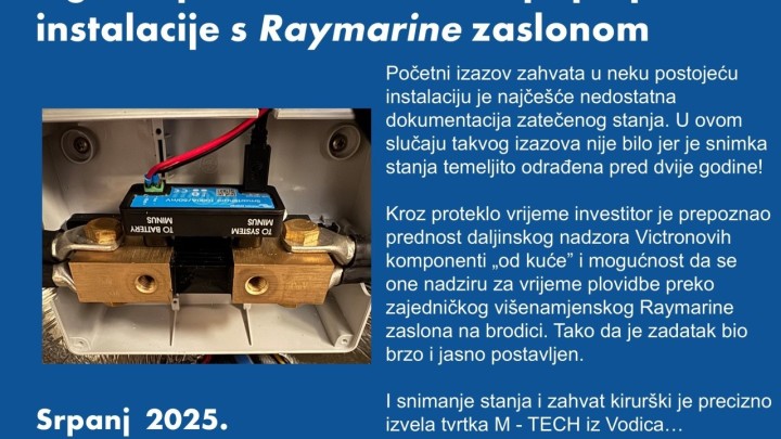 Ugradnja SmartShunt-a i spajanje instalacije s Raymarine zaslonom
