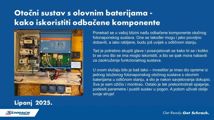 Otočni sustav s olovnim baterijama - kako iskoristiti odbačene komponente