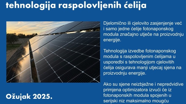 Borba protiv sjena na fotonaponskom modulu – tehnologija raspolovljenih ćelija