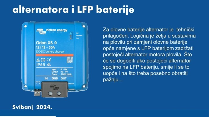 Orion XS pretvarač između alternatora i LFP baterije