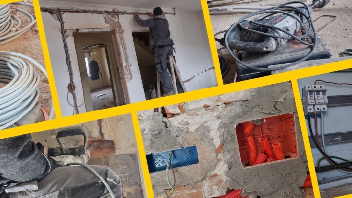 Totalna rekonstrukcija: Provlačenje struje kroz cijelu kuću, utrošeno više od kilometar kablova