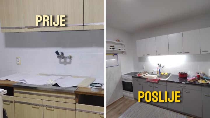 Foto: Odlučio se na bojanje kuhinje i transformirao kuhinju staru 30 godina za 120 eura