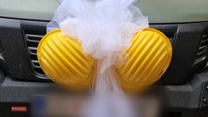 Foto: Mladenci 'bauštelci' iz Osijeka imali su stvarno top dekor na svadbi!