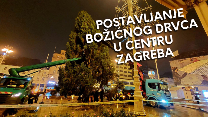 [VIDEO] Pogledajte kako se postavlja božićno drvce u centru Zagreba