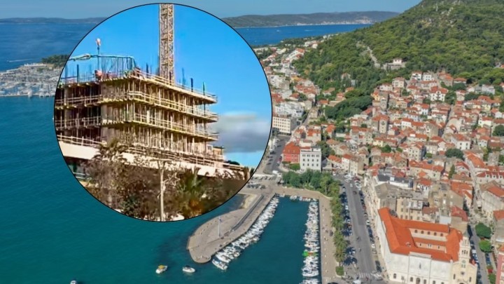 VIDEO Hotel Marjan podiže se kat po kat: Mijenja lice Zapadne obale, radove nije omela ni bura