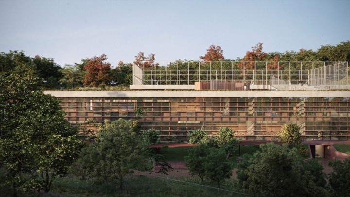 Otvoreno domaće gradilište škole koja se stapa s okolišem: Vrtovi, atriji i sportski teren na krovu