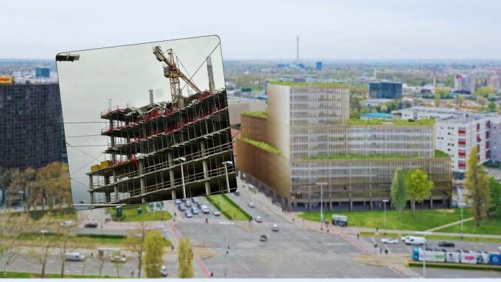 FOTO: Na važnom prometnom raskrižju 'nastradao' i novi VMD-ov neboder, popadale skele