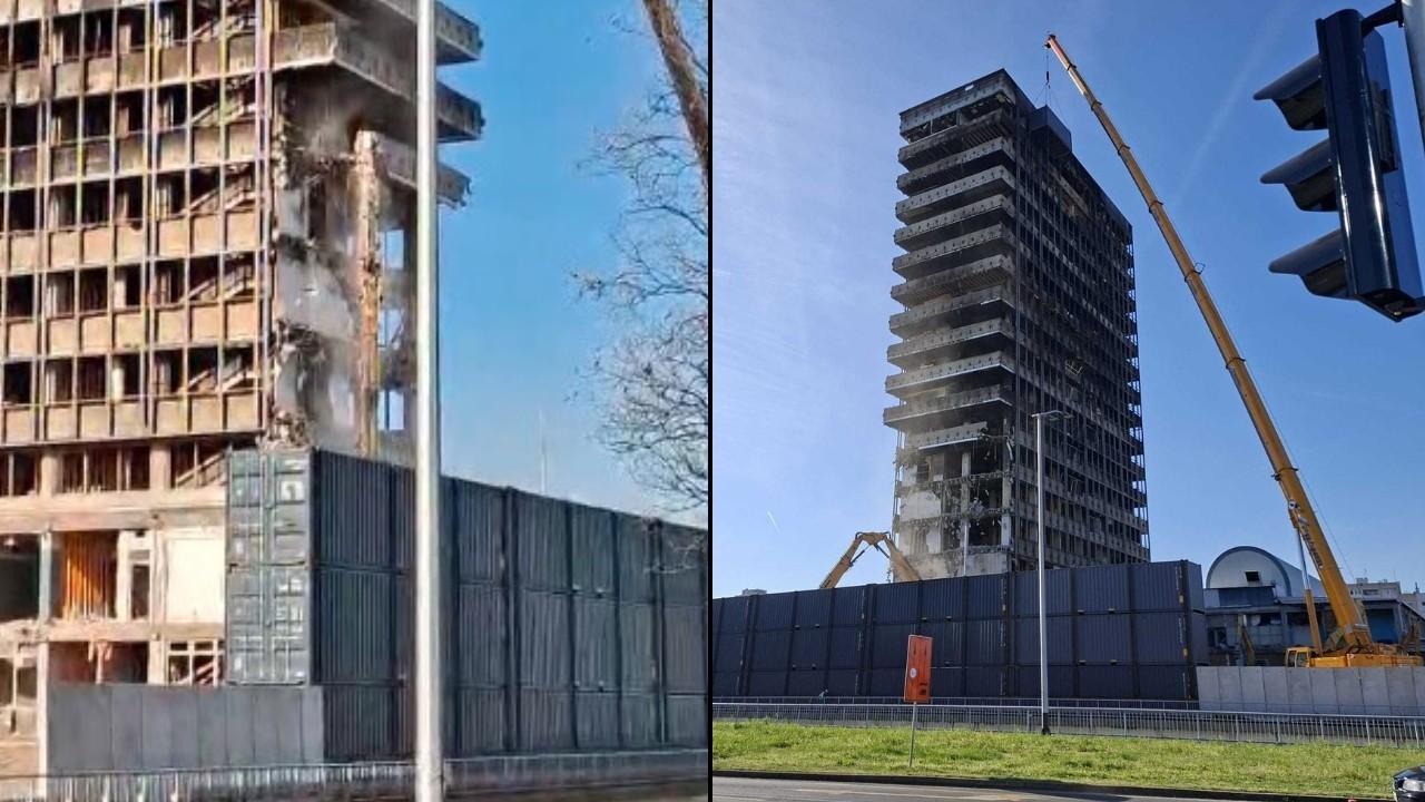 U tišini krenulo 'grickanje' Vjesnika?! Na terenu veliki stroj uklanja sjeverne konzole, znamo što se radi