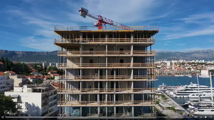 Na mjestu starog simbola Splita raste hotel od 100 milijuna eura: Betoniranje stiglo do najvišeg kata