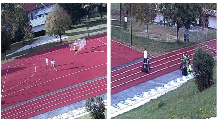 'Cirkus' i vandalizam kod škole: Gol završio nasred terena, po trkačoj stazi voze quadovi